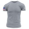 USA FLAG BASIC T-SHIRT – DARK HEATHER GRAY
