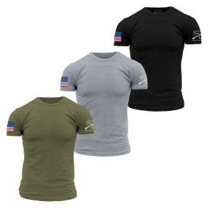 USA FLAG BASIC T-SHIRTS – USA PACK – 3 PACK