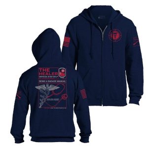 THE HEALER FULL-ZIP HOODIE – NAVY