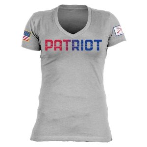 WOMEN’S PATRIOT V-NECK – DARK HEATHER GRAY