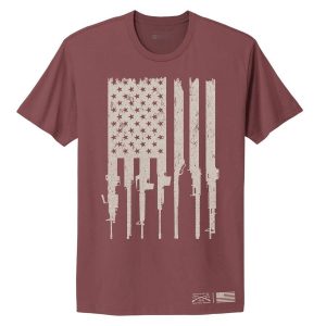 WOMEN’S RIFLE FLAG BOYFRIEND FIT T-SHIRT – RED PLUM