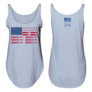 WOMEN’S AMMO FLAG 2.0 FLOWY TANK – STONEWASH DENIM