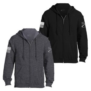 BASIC FULL-ZIP HOODIE ZERO DARK 2-PACK