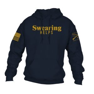 SWEARING HELPS HOODIE – NAVY