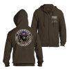 GIVE ZERO F FULL-ZIP HOODIE – DARK CHOCOLATE