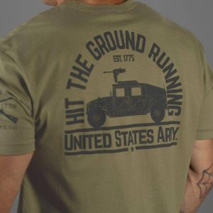 ARMY HIT THE GROUND RUNNING T-SHIRT – MILITARY GREEN