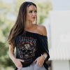 WOMEN’S BEAUTIFUL BADASS FLORAL SLOUCHY T-SHIRT – BLACK
