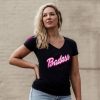 WOMEN’S BADASS V-NECK – BLACK