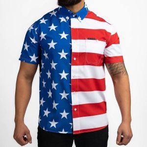 MEN’S COMMANDER BUTTON DOWN – AMERICAN FLAG