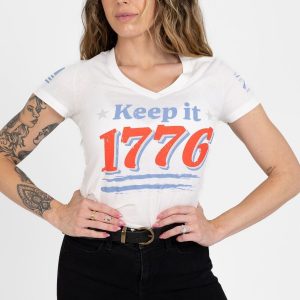 WOMEN’S KEEP IT 1776 V-NECK – WHITE