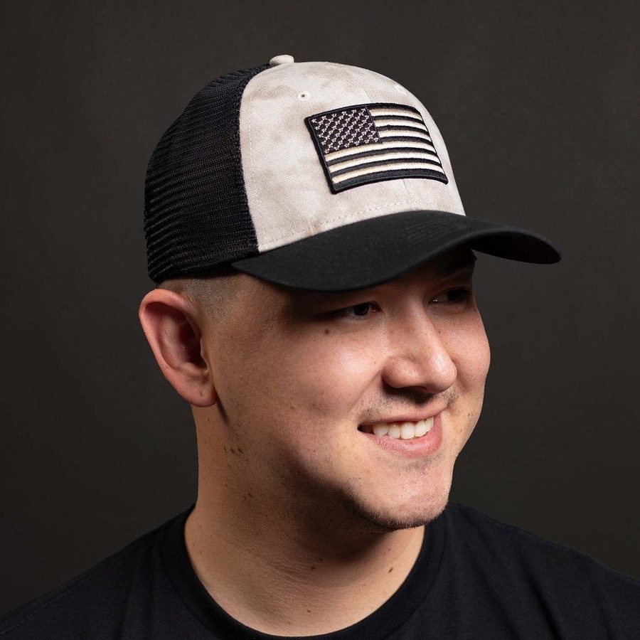 BlankPoster_2000x2000_V2_copyGS7078EmbroideredAmericanFlagMeshHat-SandWash-1.jpg