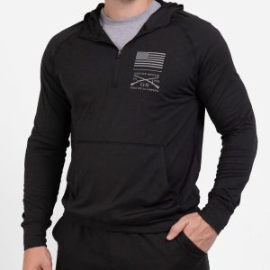 MEN’S ALL-DAY 1/4 ZIP HOODIE – HEATHER BLACK