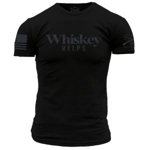 WHISKEY HELPS? T-SHIRT – BLACK