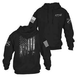 1776 FLAG HOODIE – BLACK