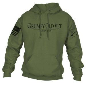 GRUMPY OLD VET HOODIE – MILITARY GREEN