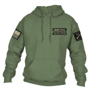 NAME TAPE HOODIE – MILITARY GREEN