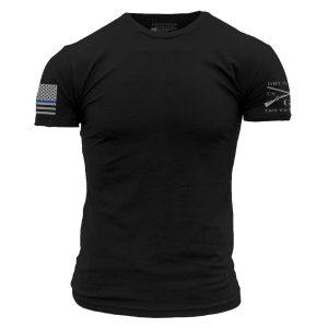 BLUE LINE FLAG BASIC T-SHIRT – BLACK