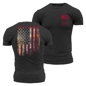RED BLOOD BLUE COLLAR? T-SHIRT – CHARCOAL