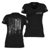 WOMEN’S 1776 FLAG V-NECK – BLACK