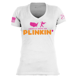 WOMEN’S PLINKIN’ V-NECK – WHITE