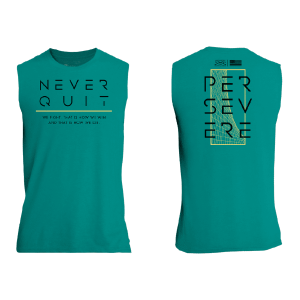 NEVER QUIT MUSCLE TANK – HEATHER AQUA