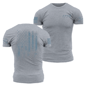 1776 FLAG T-SHIRT – DARK HEATHER GRAY