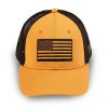 EMBROIDERED AMERICAN FLAG STRETCH FIT HAT – COYOTE