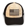 EMBROIDERED AMERICAN FLAG MESH HAT – SAND WASH