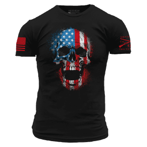 AMERICAN REAPER SKULL T-SHIRT – BLACK