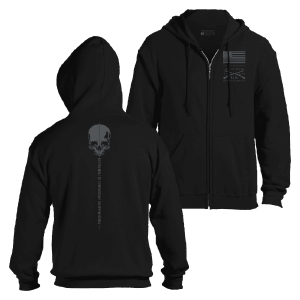 STRENGTH THROUGH SUFFERING FULL-ZIP HOODIE – BLACK