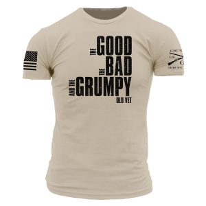THE GOOD. THE BAD. THE GRUMPY. T-SHIRT – SAND