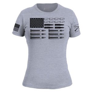 WOMEN’S AMMO FLAG 2.0 SLIM FIT T-SHIRT – HEATHER GRAY