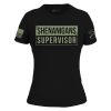WOMEN’S SHEIGANS SUPERVISOR SLIM FIT T-SHIRT – BLACK