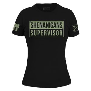 WOMEN’S SHEIGANS SUPERVISOR SLIM FIT T-SHIRT – BLACK