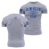 USAF – AIM HIGH U.S.A.F. T-SHIRT – ATHLETIC HEATHER