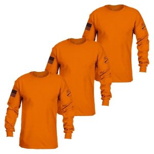 BASIC LONG SLEEVE SAFETY ORANGE 3-PACK