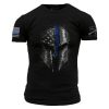BLUE LINE SPARTAN T-SHIRT – BLACK