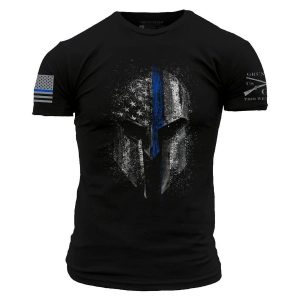 BLUE LINE SPARTAN T-SHIRT – BLACK