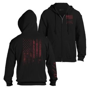 1776 FLAG FULL-ZIP HOODIE – BLACK
