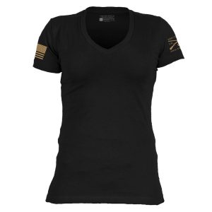 BASIC T-SHIRT WOMEN’S V-NECK – BLACK