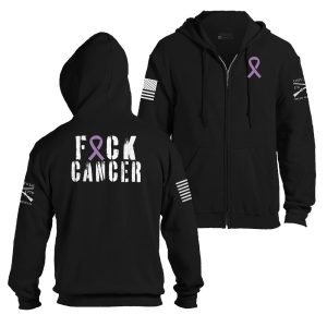 F*CK CANCER FULL-ZIP HOODIE – BLACK