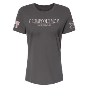 WOMEN’S GRUMPY OLD MOM RELAXED FIT T-SHIRT – ASPHALT