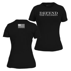 WOMEN’S DEFEND THE CHILDREN SLIM FIT T-SHIRT – BLACK