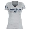 WOMEN’S AMERICAN AF V-NECK T-SHIRT – HEATHER GRAY